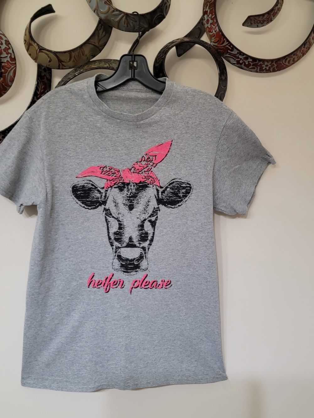 Gray  Cotton Crewneck Tee
